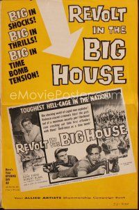 1x677 REVOLT IN THE BIG HOUSE pressbook '58 the raging violence of 2 thousand caged men!