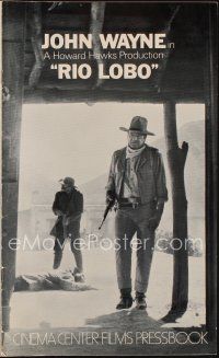 1x679 RIO LOBO pressbook '71 Howard Hawks, Give 'em Hell, John Wayne, great cowboy image!