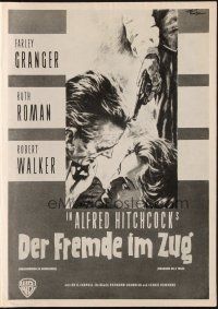 1x291 STRANGERS ON A TRAIN German pressbook R61 Hitchcock, Farley Granger & Walker in murder pact!