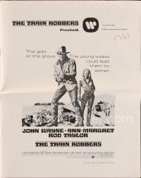 1x711 TRAIN ROBBERS pressbook '73 cowboy John Wayne & sexy Ann-Margret!