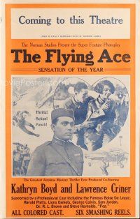 1x470 FLYING ACE promo brochure '26 all-black aviation, greatest airplane thriller ever produced!