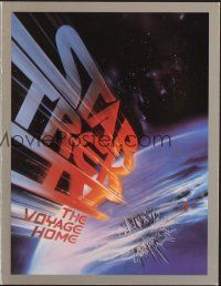 1x477 STAR TREK IV silver style promo brochure '86 Leonard Nimoy, William Shatner, cool cover art!