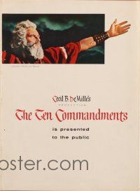 1x479 TEN COMMANDMENTS promo brochure '56 DeMille classic starring Charlton Heston & Yul Brynner!