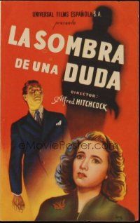 1x551 SHADOW OF A DOUBT Spanish herald '45 Alfred Hitchcock,Teresa Wright, Joseph Cotten!