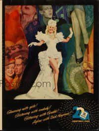1x030 DIAMOND HORSESHOE trade ad '45 Bell art & image of dancer Betty Grable in skimpy outfit!