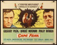 1y078 CAPE FEAR 1/2sh '62 Gregory Peck, Robert Mitchum, Polly Bergen, classic film noir!