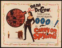 1y086 CARRY ON SPYING 1/2sh '64 sexy English spy spoof, here come seceret agents 000!