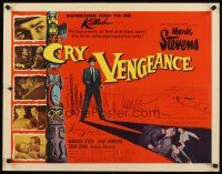1y105 CRY VENGEANCE 1/2sh '55 Mark Stevens was out to kill, film noir, cool shadow artwork!