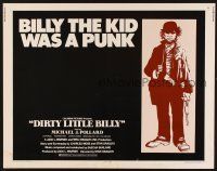 1y127 DIRTY LITTLE BILLY 1/2sh '72 cool art of Michael J. Pollard as Billy the Kid!