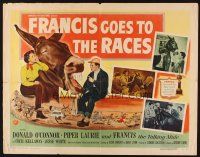 1y165 FRANCIS GOES TO THE RACES style A 1/2sh '51 Donald O'Connor & talking mule, horse racing!