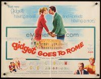 1y176 GIDGET GOES TO ROME 1/2sh '63 James Darren & Cindy Carol by Italy's Colisseum!