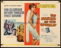 1y183 GO NAKED IN THE WORLD style A 1/2sh '61 super sexy full-length Gina Lollobrigida, Franciosa!