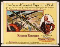 1y197 GREAT WALDO PEPPER 1/2sh '75 artwork of pilot Robert Redford & airplanes by Gary Meyer!