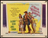 1y222 HIGH WIND IN JAMAICA 1/2sh '65 cool art of pirates Anthony Quinn & James Coburn!
