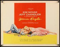 1y251 JEANNE EAGELS style A 1/2sh '57 art of sexy Kim Novak full-length with Jeff Chandler!
