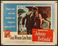 1y254 JOHNNY BELINDA style A 1/2sh '48 Jane Wyman, Lew Ayres, shame came out of the shadows!