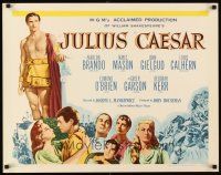 1y258 JULIUS CAESAR 1/2sh R62 art of Marlon Brando, James Mason & Greer Garson, Shakespeare