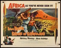 1y262 KILLERS OF KILIMANJARO style B 1/2sh '60 art of Robert Taylor in Africa's savage mountains!