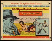 1y280 LEGEND OF THE LOST style A 1/2sh '57 action art of John Wayne & sexiest Sophia Loren!
