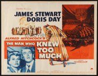 1y310 MAN WHO KNEW TOO MUCH 1/2sh '56 directed by Alfred Hitchcock, James Stewart & Doris Day!