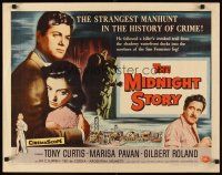 1y321 MIDNIGHT STORY style A 1/2sh '57 Tony Curtis in strangest San Francisco manhunt in history!