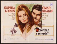 1y331 MORE THAN A MIRACLE 1/2sh '67 romantic art of sexy Sophia Loren & Omar Sharif!