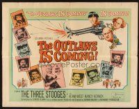 1y364 OUTLAWS IS COMING 1/2sh '65 The Three Stooges with Curly-Joe are wacky cowboys!