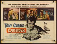 1y365 OUTSIDER 1/2sh '62 great close up art of Tony Curtis as Ira Hayes of Iwo Jima fame!