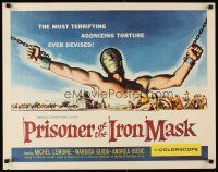 1y381 PRISONER OF THE IRON MASK 1/2sh '62 cool art of the most terrifying torture ever devised!