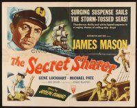 1y419 SECRET SHARER style A 1/2sh '52 cool artwork of sea captain James Mason, from Joseph Conrad!
