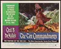 1y479 TEN COMMANDMENTS 1/2sh R66 Cecil B. DeMille classic starring Charlton Heston & Yul Brynner!