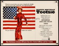 1y497 TOOTSIE 1/2sh '82 full-length Dustin Hoffman in drag by American flag!