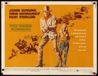 1y502 TRAIN ROBBERS 1/2sh '73 great full-length art of cowboy John Wayne & sexy Ann-Margret!
