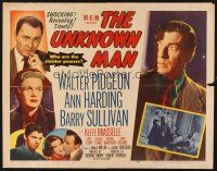 1y517 UNKNOWN MAN style A 1/2sh '51 Walter Pigeon, sexy Ann Harding, who are the sinister powers?