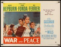 1y528 WAR & PEACE 1/2sh '56 art of Audrey Hepburn, Henry Fonda & Mel Ferrer, Tolstoy!