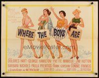 1y535 WHERE THE BOYS ARE style A 1/2sh '61 sexy Connie Francis, Hart, Mimieux & Prentiss!