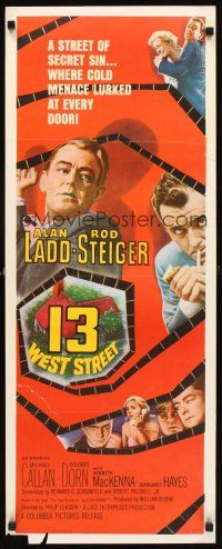 1z130 13 WEST STREET insert '62 Alan Ladd, Rod Steiger, cold menace lurked at every door!