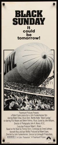1z178 BLACK SUNDAY insert '77 Frankenheimer, Goodyear Blimp zeppelin disaster at the Super Bowl!