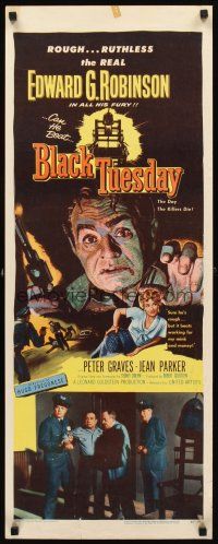 1z180 BLACK TUESDAY insert '55 Peter Graves, sexy Jean Parker & ruthless Edward G Robinson!