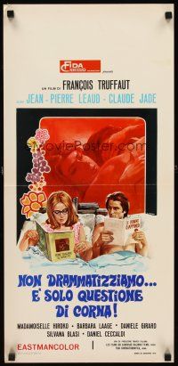 1z007 BED & BOARD Italian locandina '70 Francois Truffaut's Domicile conjugal, Jean-Pierre Leaud