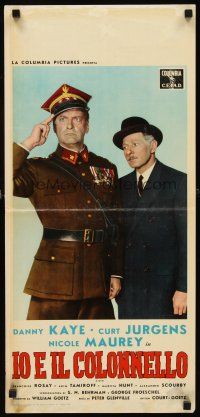 1z080 ME & THE COLONEL Italian locandina '58 Danny Kaye in a dual role, Curt Jurgens!