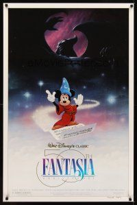 2a063 FANTASIA signed DS 1sh R90 by background artist Claude Coats, Mickey Mouse, Disney classic!