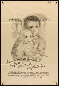 2b018 HELP THE EUROPEAN CHILDREN Argentinean '40s Lydis art of suffering children!