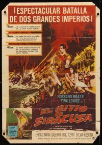 2b042 SIEGE OF SYRACUSE Mexican poster '62 Rossano Brazzi, Tina Louise, amazing story of Archimedes!