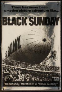 2c088 BLACK SUNDAY foil teaser 1sh '77 Goodyear Blimp zeppelin disaster at the Super Bowl!