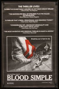 2c096 BLOOD SIMPLE 1sh '85 Joel & Ethan Coen, Frances McDormand, cool film noir gun image!