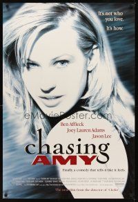 2c134 CHASING AMY 1sh '97 Kevin Smith, huge image of pretty Joey Lauren Adams!