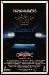 2c137 CHRISTINE 1sh '83 written by Stephen King, directed by John Carpenter, creepy car image!