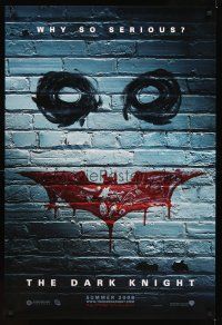 2c178 DARK KNIGHT teaser DS 1sh '08 cool graffiti image of the Joker's face!