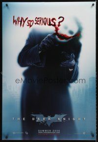 2c179 DARK KNIGHT teaser DS 1sh '08 Heath Ledger as the Joker, why so serious?